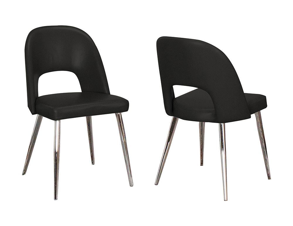 Sunset Trading - Mia Faux Leather Dining Chair (Set of 2) - Black/Silver Chrome Legs - CR-ND446-03-2 veiw 1