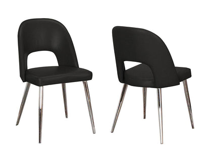 Sunset Trading - Mia Faux Leather Dining Chair (Set of 2) - Black/Silver Chrome Legs - CR-ND446-03-2 veiw 1
