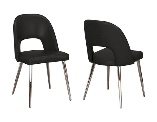 Sunset Trading - Mia Faux Leather Dining Chair (Set of 2) - Black/Silver Chrome Legs - CR-ND446-03-2 veiw 1