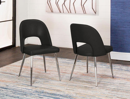 Sunset Trading - Mia Faux Leather Dining Chair (Set of 2) - Black/Silver Chrome Legs - CR-ND446-03-2 veiw 2