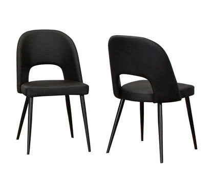 Sunset Trading - Portia Black Faux Leather Upholstered Dining Chairs (Set of 2) - Black/Matte Black Legs - CR-ND545-01-2 veiw 1