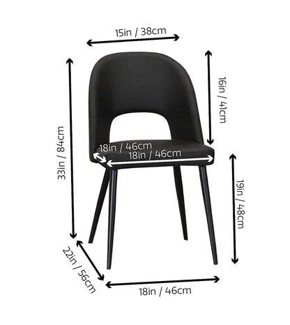 Sunset Trading - Portia Black Faux Leather Upholstered Dining Chairs (Set of 2) - Black/Matte Black Legs - CR-ND545-01-2 veiw 3