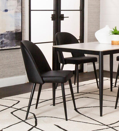Sunset Trading - Portia Black Faux Leather Upholstered Dining Chairs (Set of 2) - Black/Matte Black Legs - CR-ND545-01-2 veiw 4
