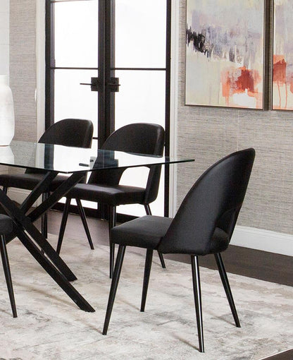 Sunset Trading - Portia Black Faux Leather Upholstered Dining Chairs (Set of 2) - Black/Matte Black Legs - CR-ND545-01-2 veiw 5