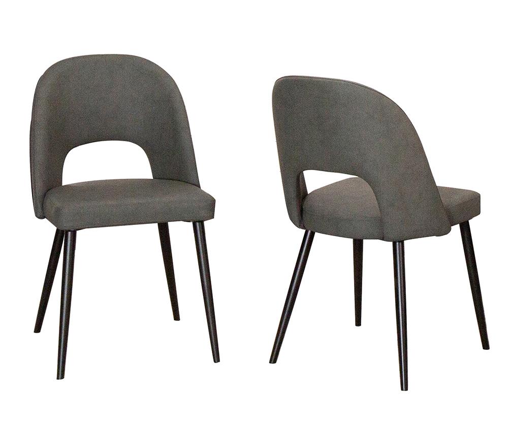 Sunset Trading - Portia Faux Leather Upholstered Dining Chairs (Set of 2) - Charcoal Grey/Matte Black Legs - CR-ND545-03-2 veiw 1