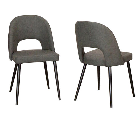 Sunset Trading - Portia Faux Leather Upholstered Dining Chairs (Set of 2) - Charcoal Grey/Matte Black Legs - CR-ND545-03-2 veiw 1