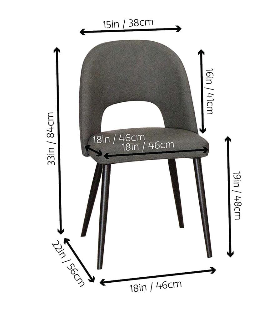 Sunset Trading - Portia Faux Leather Upholstered Dining Chairs (Set of 2) - Charcoal Grey/Matte Black Legs - CR-ND545-03-2 veiw 3