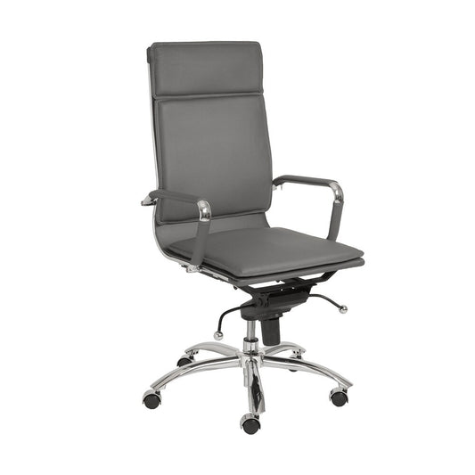 Euro Style - Gunar Pro Leatherette High Back Office Chair, Gray/Chrome - 01264GRY veiw 2
