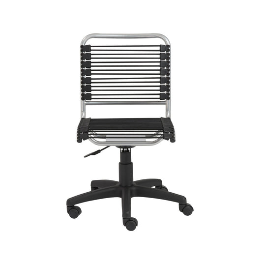 Euro Style - Bungie Low Back Office Chair, Black/Aluminum - 02546 veiw 1