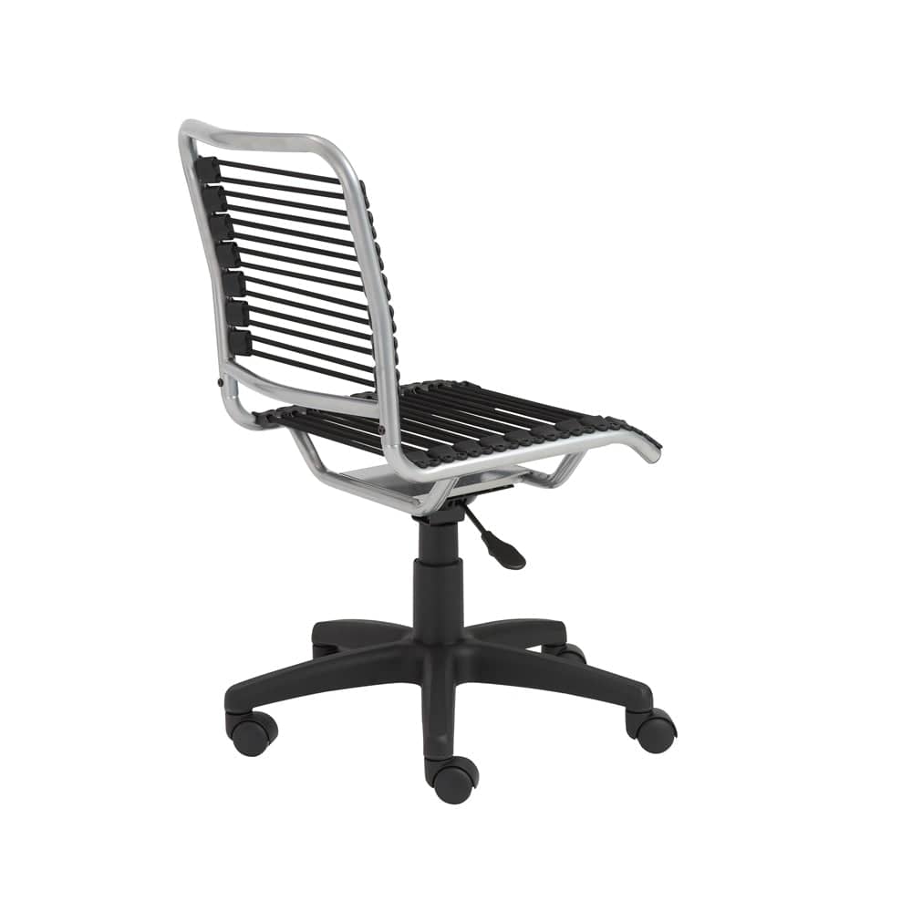 Euro Style - Bungie Low Back Office Chair, Black/Aluminum - 02546 veiw 4