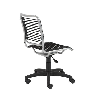 Euro Style - Bungie Low Back Office Chair, Black/Aluminum - 02546 veiw 4