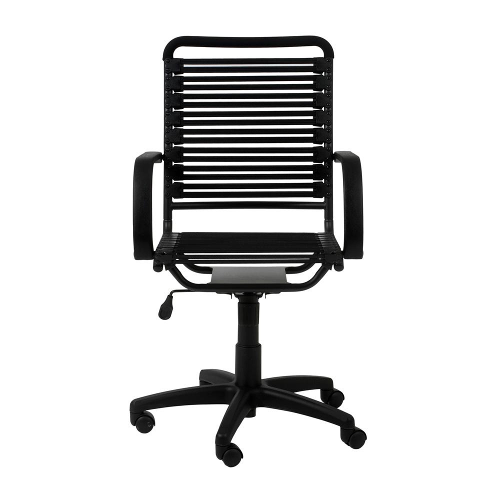 Euro Style - Bungie Flat High Back Office Chair, Black/Graphite - 02570BLK veiw 1