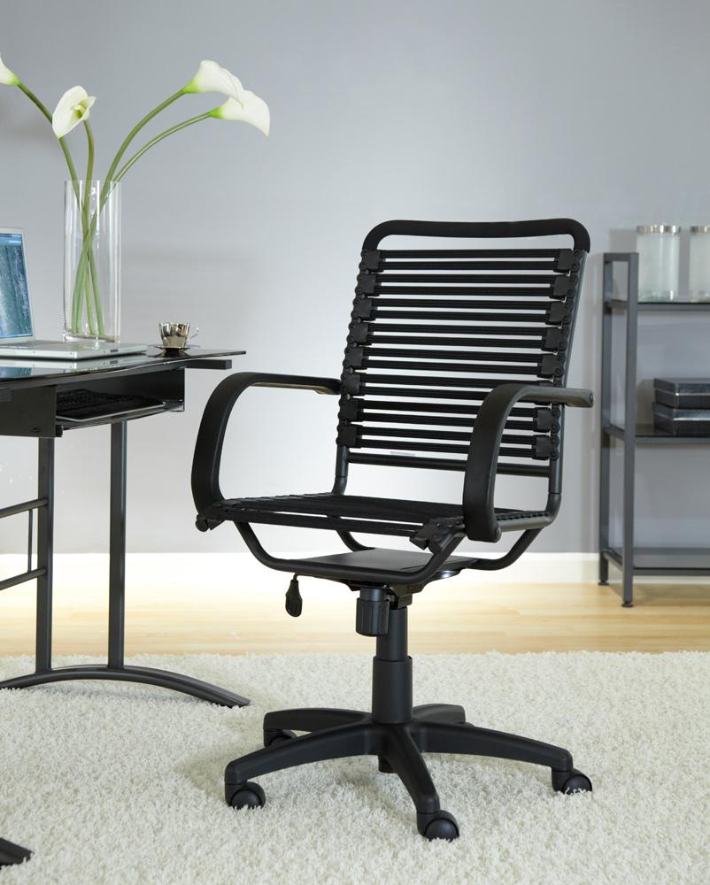 Euro Style - Bungie Flat High Back Office Chair, Black/Graphite - 02570BLK veiw 5