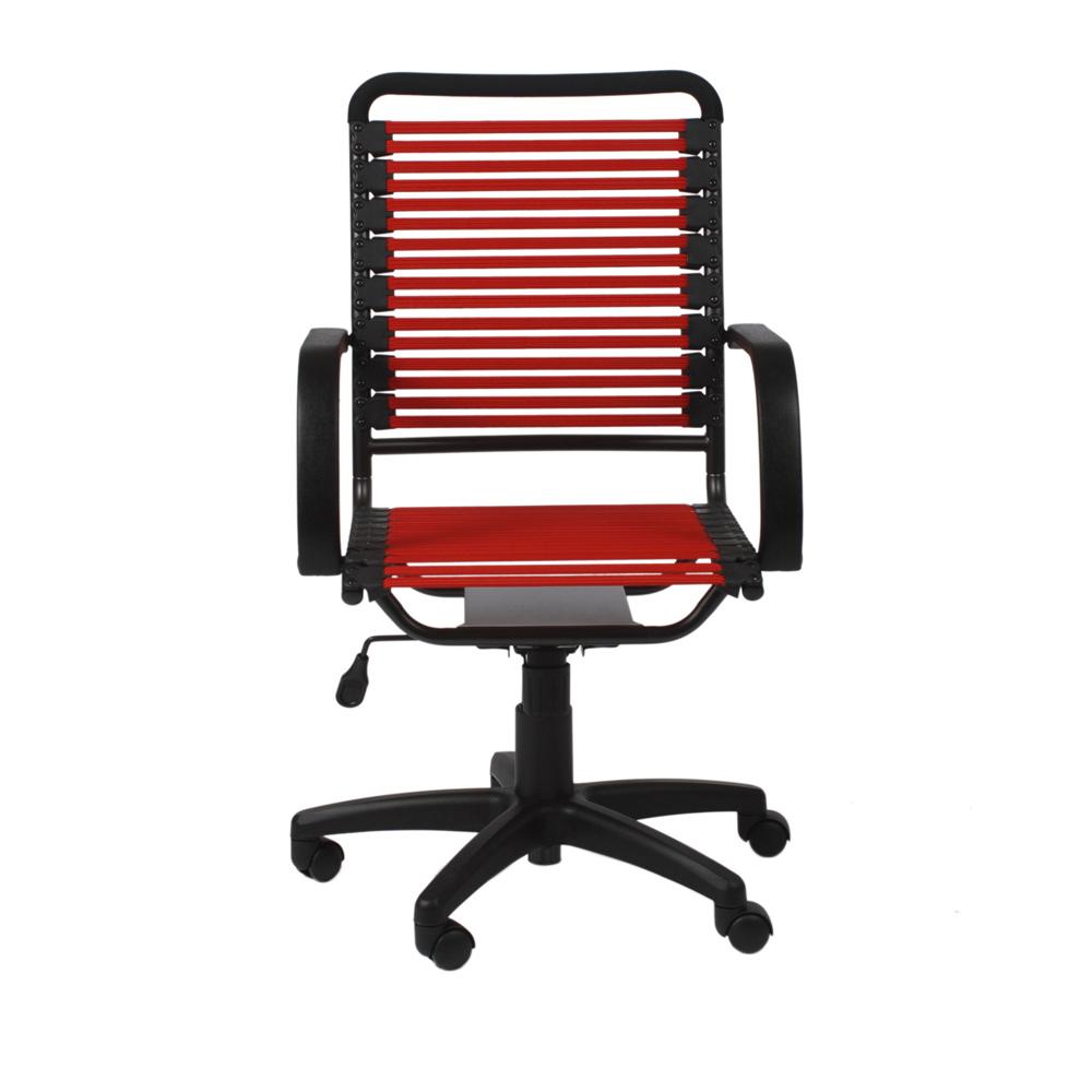 Euro Style - Bungie Flat High Back Office Chair, Red/Graphite/Black - 02570RED veiw 1