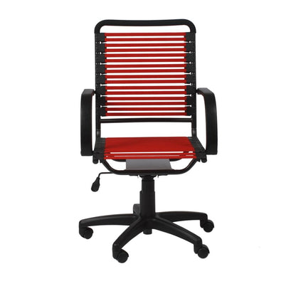 Euro Style - Bungie Flat High Back Office Chair, Red/Graphite/Black - 02570RED veiw 1