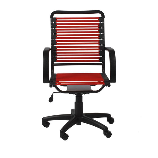 Euro Style - Bungie Flat High Back Office Chair, Red/Graphite/Black - 02570RED veiw 1
