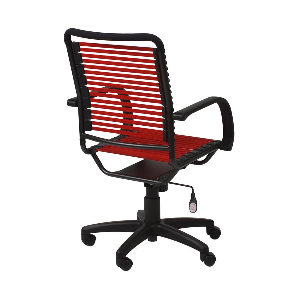 Euro Style - Bungie Flat High Back Office Chair, Red/Graphite/Black - 02570RED veiw 4