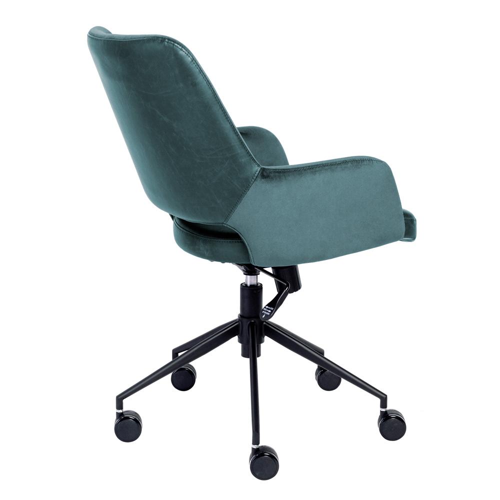 Euro Style - Desi Tilt Leatherette and Velvet Office Chair, Blue/Black - 30492BLU veiw 4