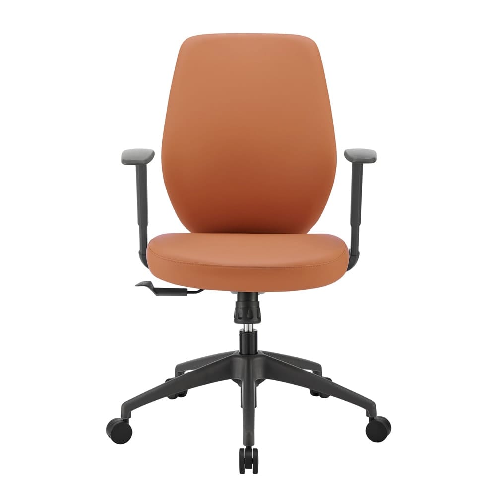 Euro Style - Filip Leatherette Low Back Office Chair, Caramel/Black - 73002-COG veiw 1
