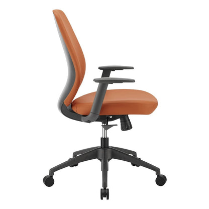 Euro Style - Filip Leatherette Low Back Office Chair, Caramel/Black - 73002-COG veiw 4