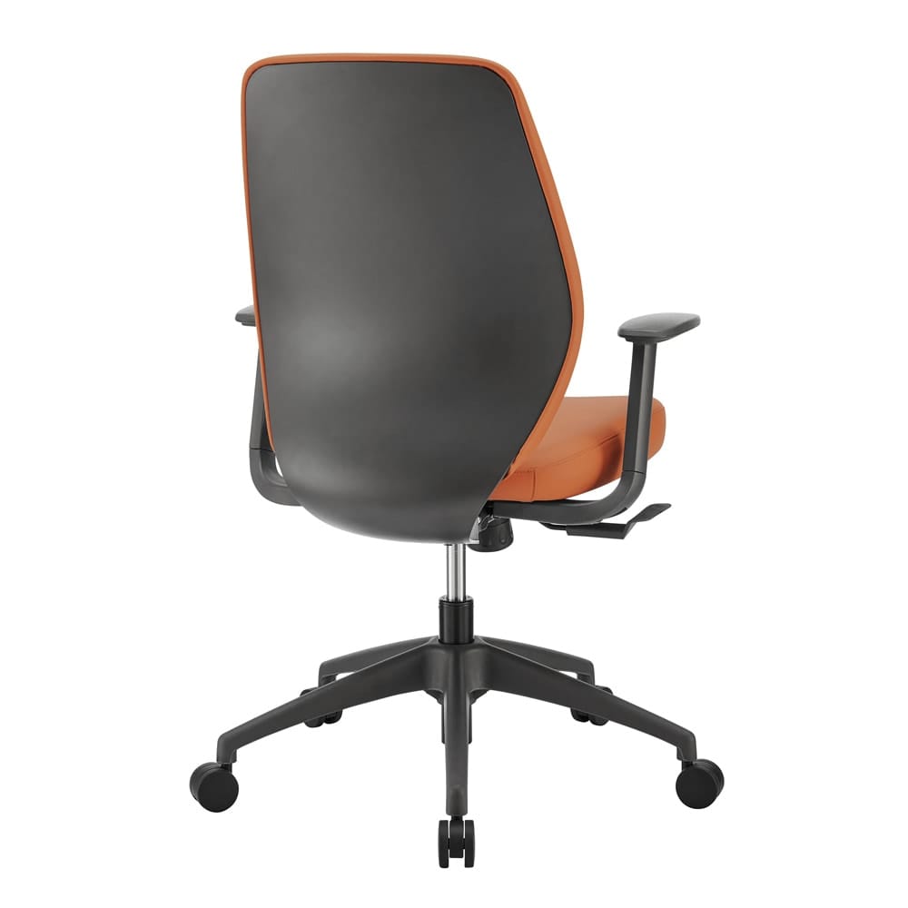 Euro Style - Filip Leatherette Low Back Office Chair, Caramel/Black - 73002-COG veiw 5