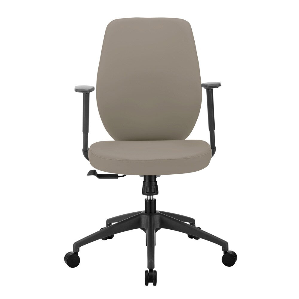 Euro Style - Filip Leatherette Low Back Office Chair, Light Gray/Black - 73002-LTGRY veiw 1