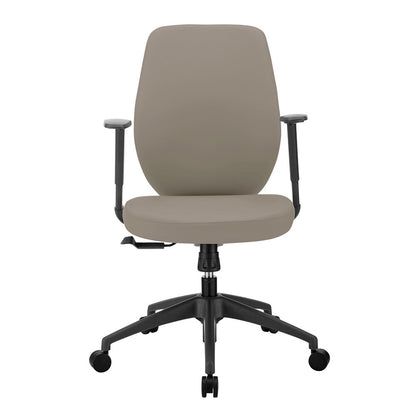 Euro Style - Filip Leatherette Low Back Office Chair, Light Gray/Black - 73002-LTGRY veiw 1
