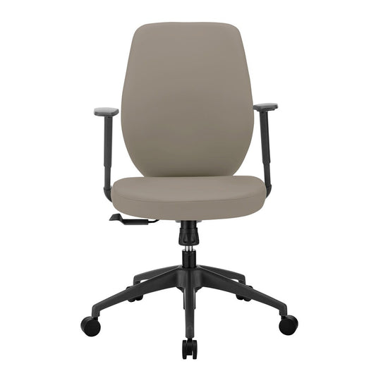 Euro Style - Filip Leatherette Low Back Office Chair, Light Gray/Black - 73002-LTGRY veiw 1