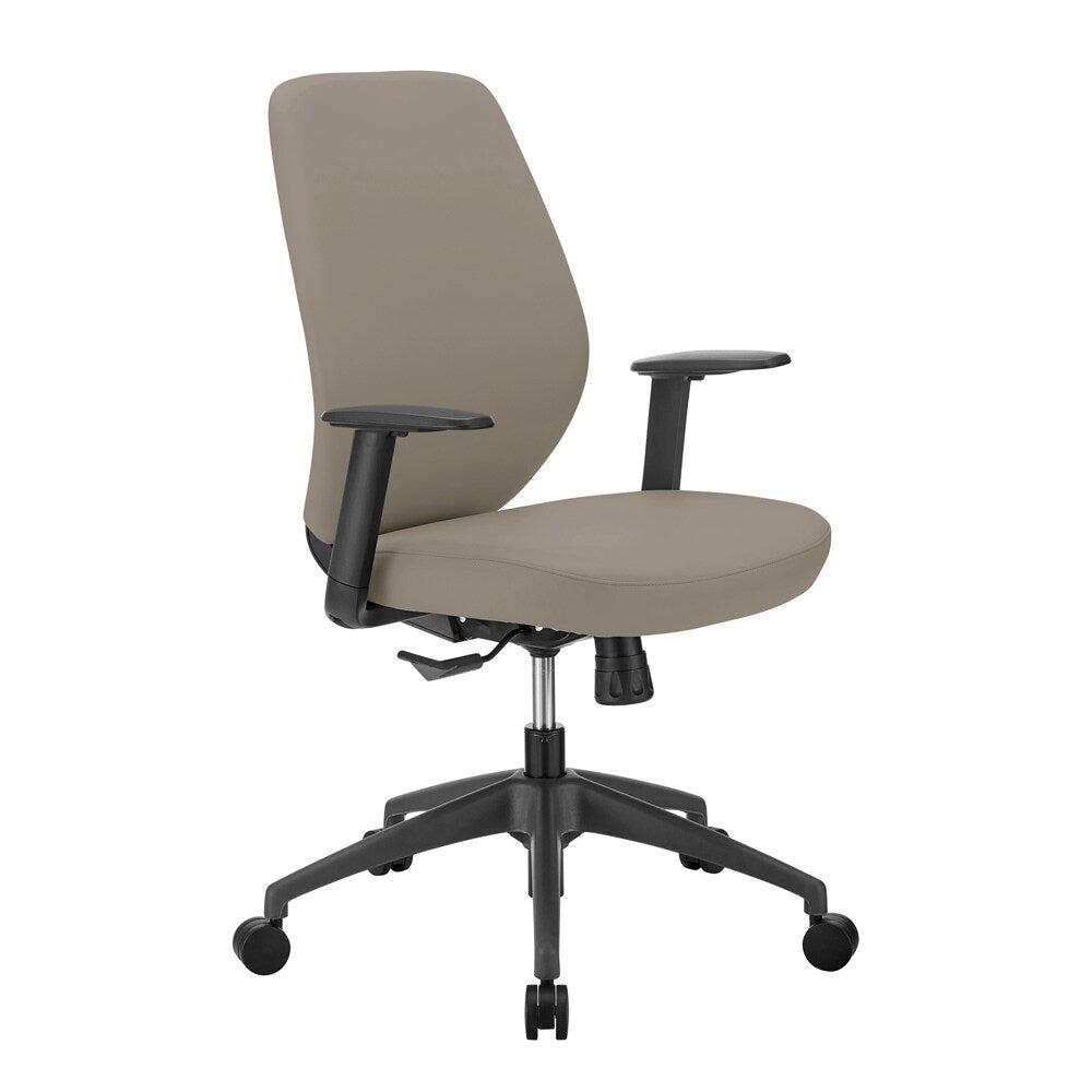 Euro Style - Filip Leatherette Low Back Office Chair, Light Gray/Black - 73002-LTGRY veiw 2
