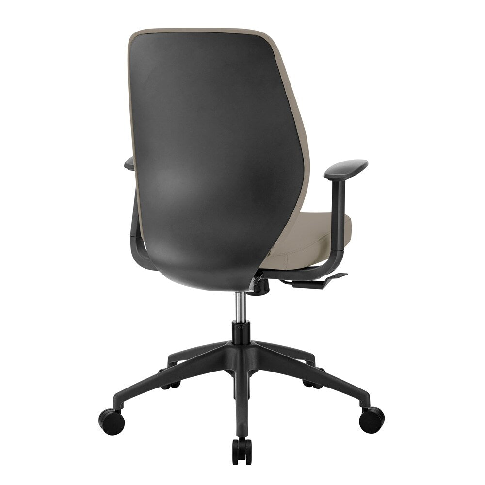 Euro Style - Filip Leatherette Low Back Office Chair, Light Gray/Black - 73002-LTGRY veiw 4