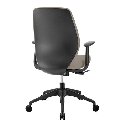Euro Style - Filip Leatherette Low Back Office Chair, Light Gray/Black - 73002-LTGRY veiw 4