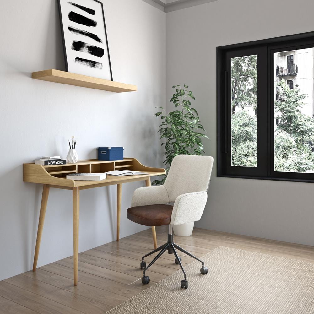 Euro Style - Flavio Desk, Oak - 09701-OAK veiw 6