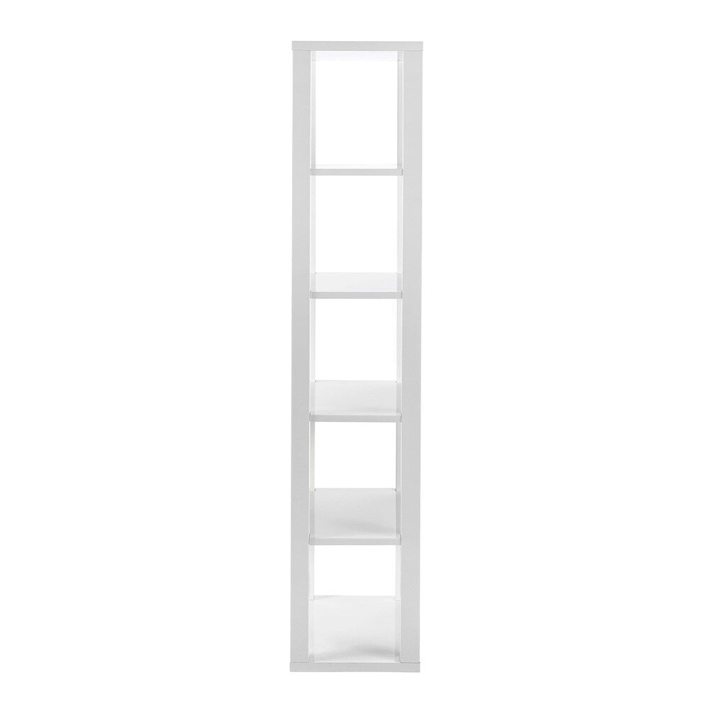 Euro Style - Tresero 24inW 6-Tier Shelving Unit, High Gloss White - 90639WHT-KIT veiw 3