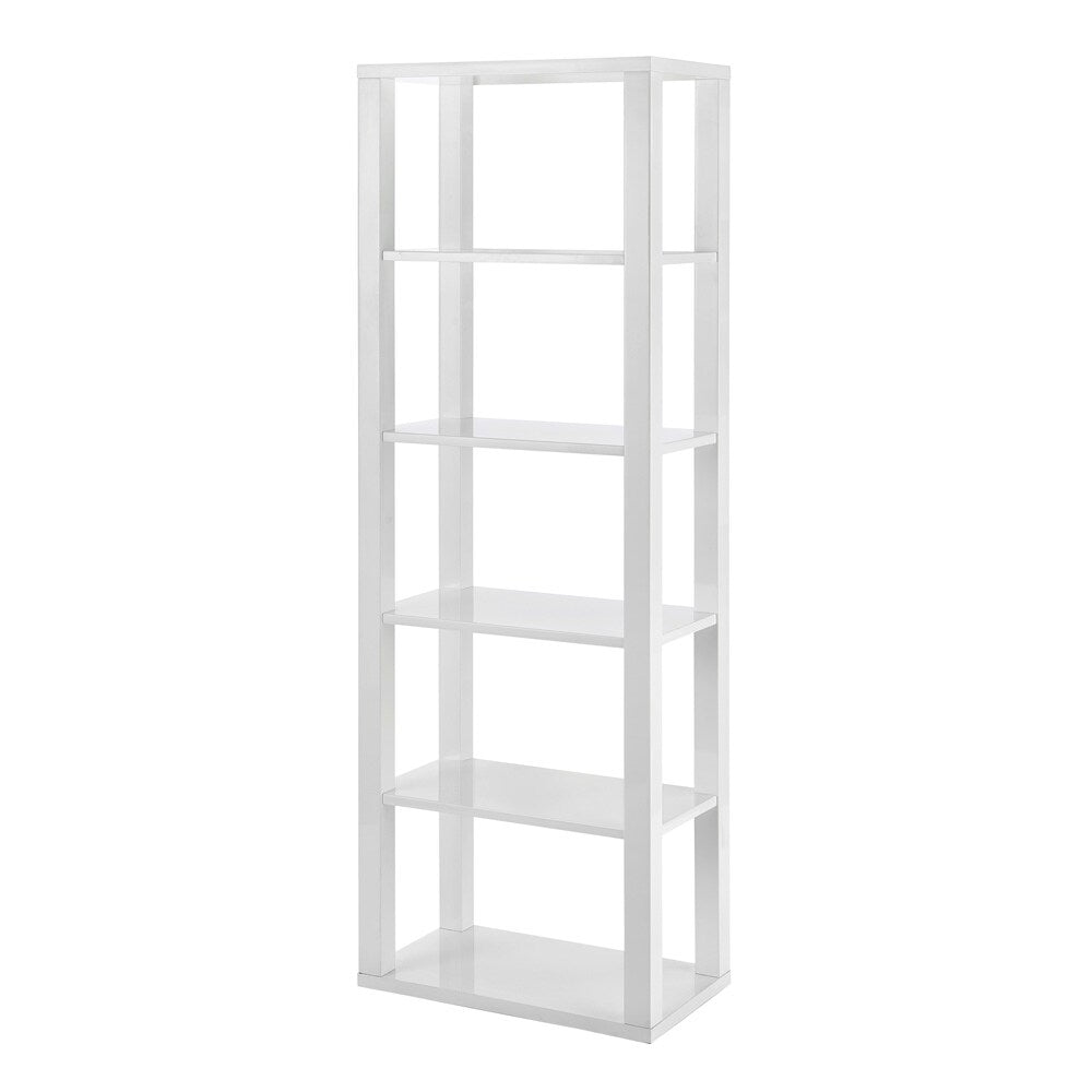 Euro Style - Tresero 24inW 6-Tier Shelving Unit, High Gloss White - 90639WHT-KIT veiw 4