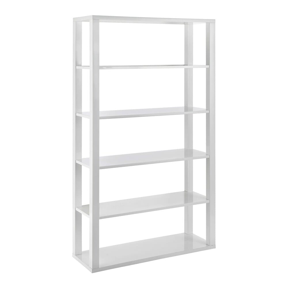 Euro Style - Tresero 40inW 6-Tier Shelving Unit, High Gloss White - 90636WHT-KIT veiw 2