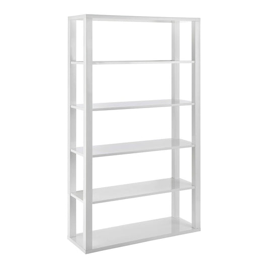 Euro Style - Tresero 40inW 6-Tier Shelving Unit, High Gloss White - 90636WHT-KIT veiw 2