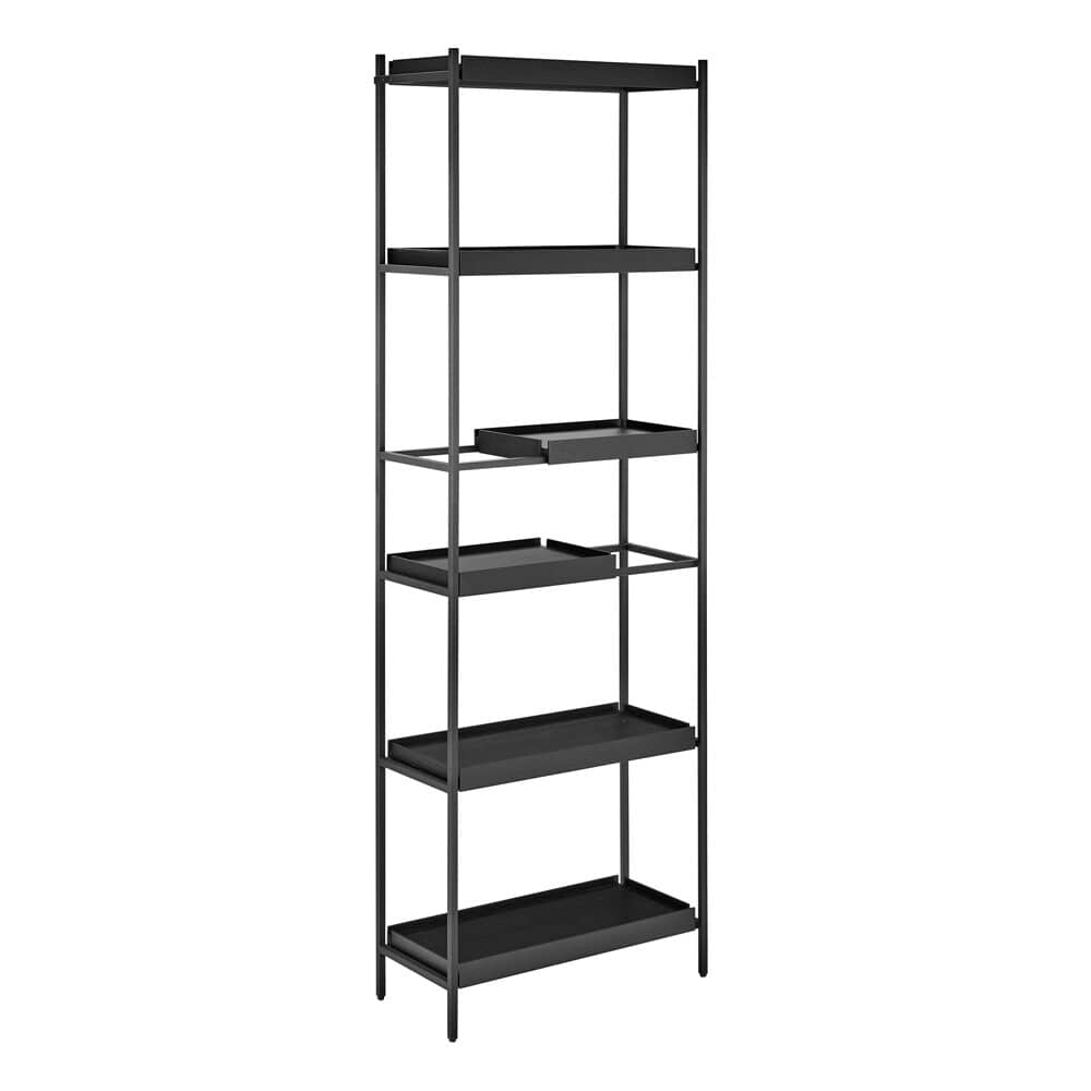 Euro Style - Kumla 26in 6-Tier Shelving Unit, Black - 31132BLK-KIT veiw 3