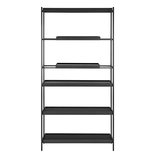 Euro Style - Kumla 39in 6-Tier Shelving Unit, Black - 31134BLK-KIT veiw 1