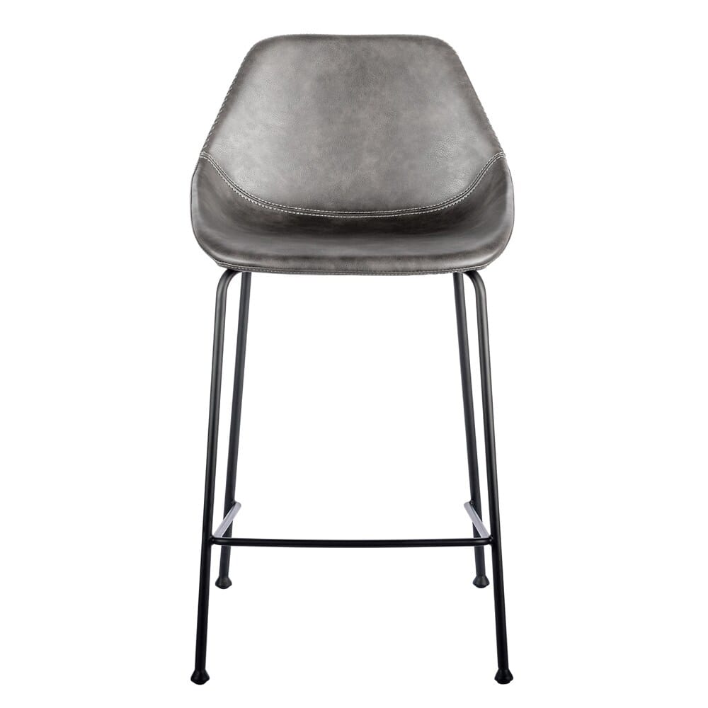 Euro Style - Corinna Counter Stool,Charcoal Gray/Matte Black - Set of 2 - 30504DKGRY veiw 2