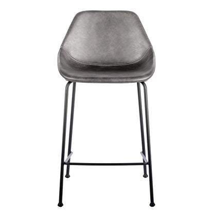 Euro Style - Corinna Counter Stool,Charcoal Gray/Matte Black - Set of 2 - 30504DKGRY veiw 2