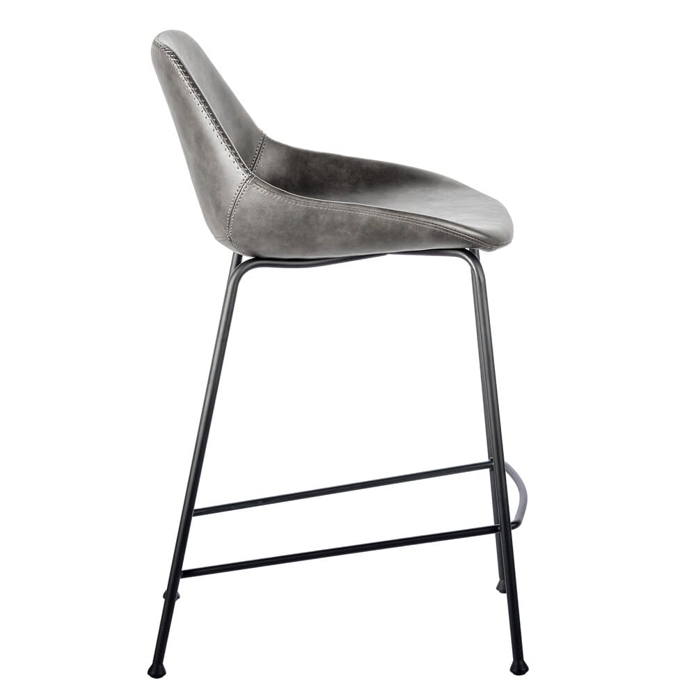 Euro Style - Corinna Counter Stool,Charcoal Gray/Matte Black - Set of 2 - 30504DKGRY veiw 4