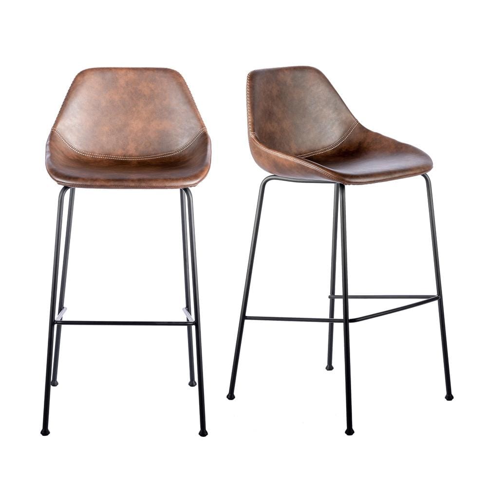 Euro Style - Corinna Bar Stool, Dark Brown/Matte Black - Set of 2 - 30506BRN veiw 1