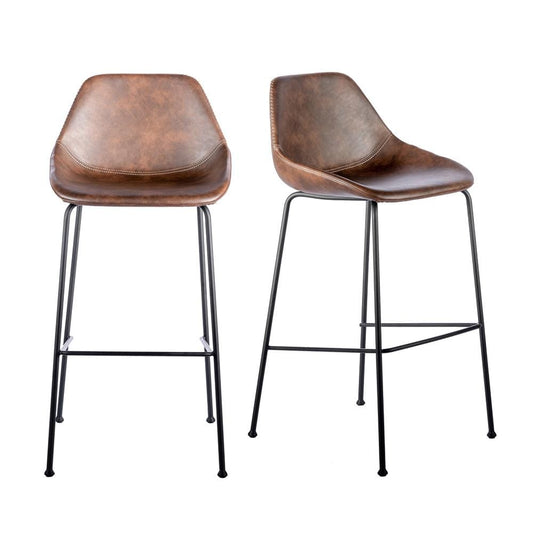 Euro Style - Corinna Bar Stool, Dark Brown/Matte Black - Set of 2 - 30506BRN veiw 1