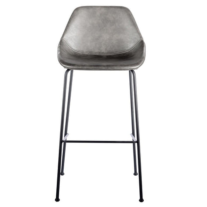 Euro Style - Corinna Bar Stool,Charcoal Gray/Matte Black - Set of 2 - 30506DKGRY veiw 2