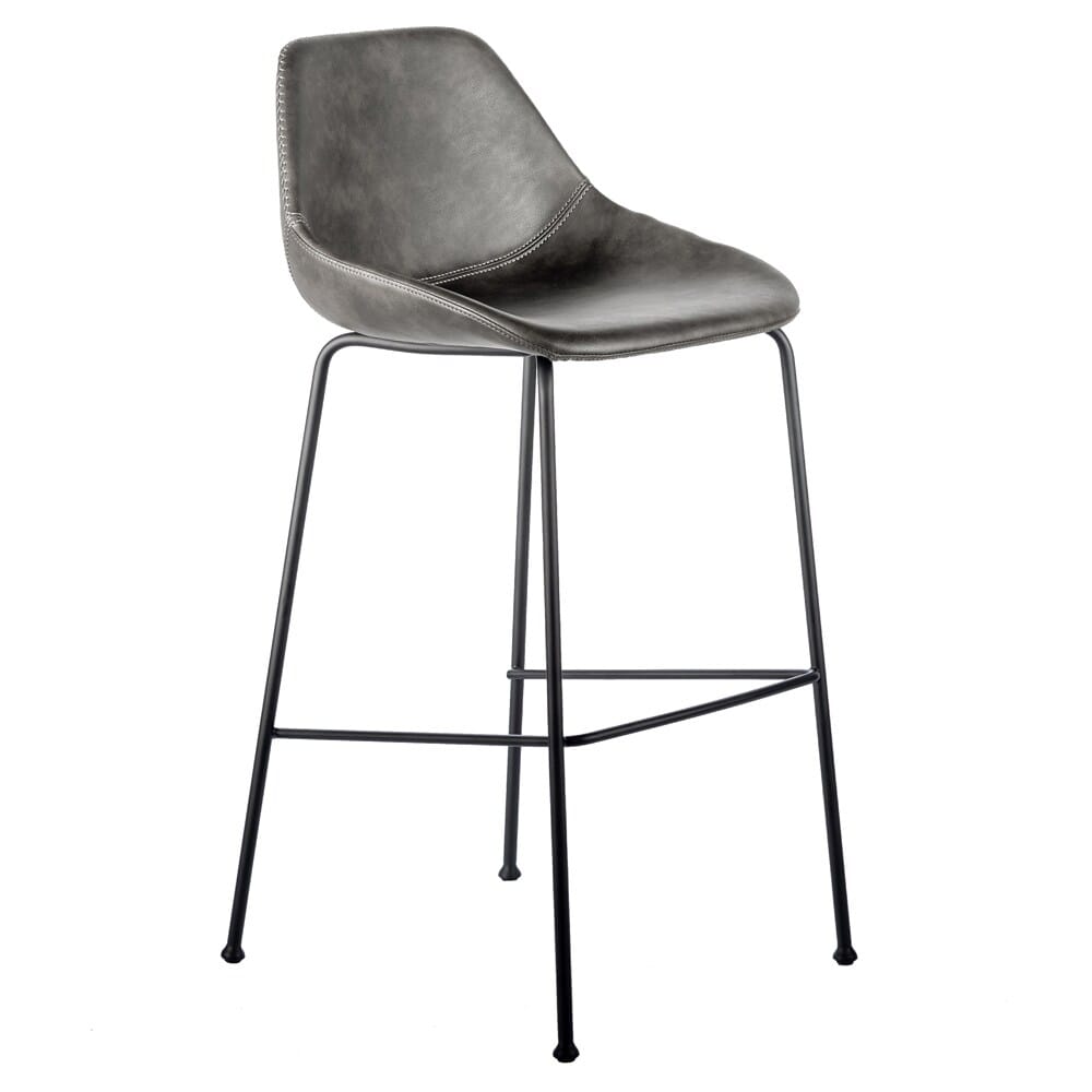 Euro Style - Corinna Bar Stool,Charcoal Gray/Matte Black - Set of 2 - 30506DKGRY veiw 3