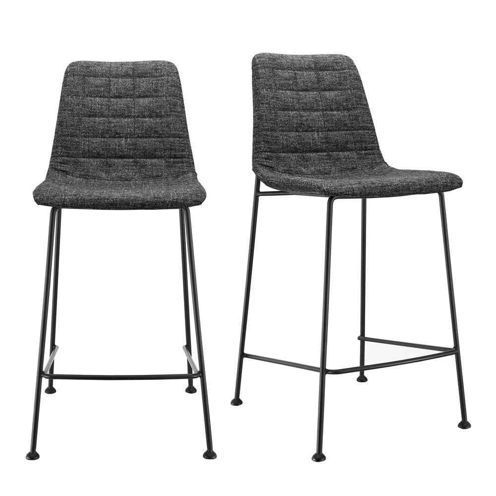 Euro Style - Elma Counter Stool, Black/Matte Black - Set of 2 - 30552BLK veiw 1