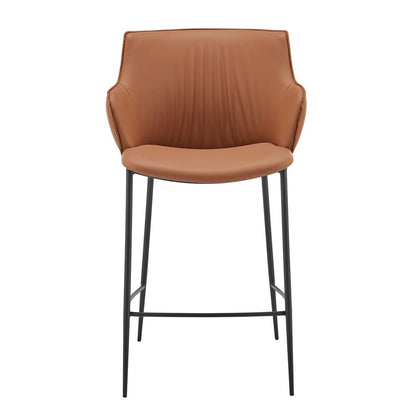 Euro Style - Ronja Leatherette Counter Stool, Dark Caramel/Black Steel Legs - 30982-COG veiw 1