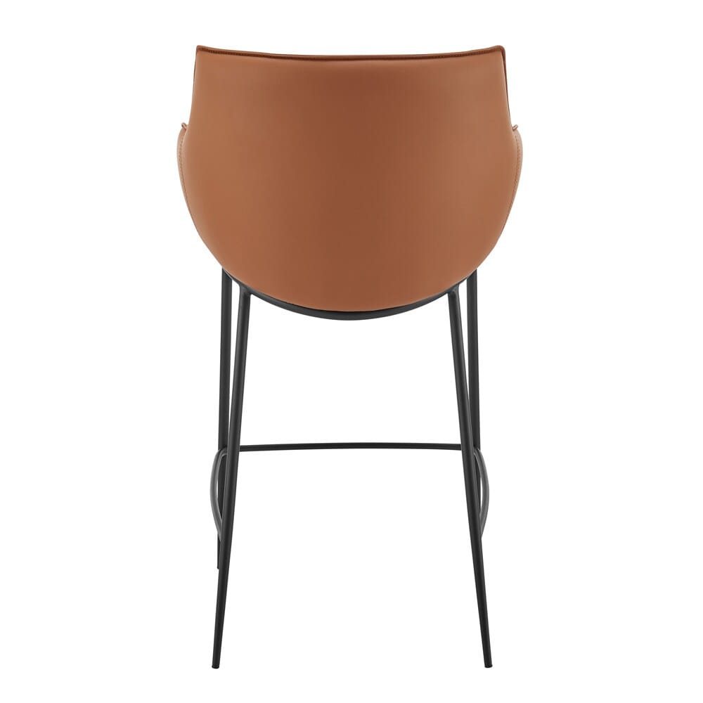 Euro Style - Ronja Leatherette Counter Stool, Dark Caramel/Black Steel Legs - 30982-COG veiw 5