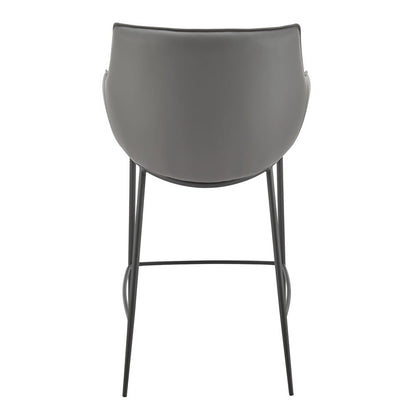 Euro Style - Ronja Leatherette Counter Stool, Gray/Black Steel Legs - 30982-GRY veiw 5