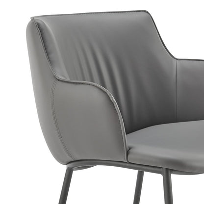 Euro Style - Ronja Leatherette Counter Stool, Gray/Black Steel Legs - 30982-GRY veiw 6